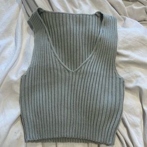 Cropped tank top sweater